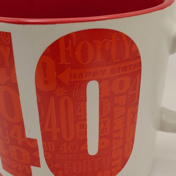 Only At Hallmark Red And White 40 th Happy Birthday Mug Celebration Gift - Picture 8 of 10